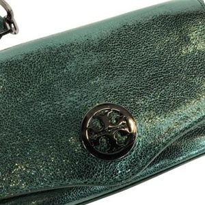 Tory Burch Robinson Euc Small Deep Green Metallic